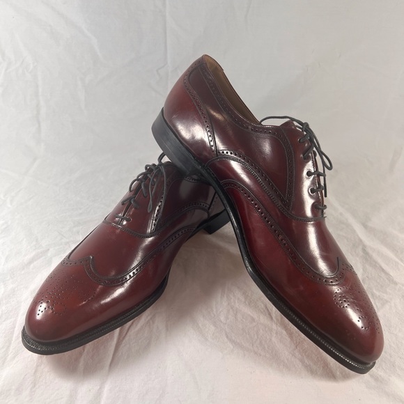 Vintage JOHNSTON MURPHY ARISTOCRAT Oxford Burgundy Leather Made in USA 91/2US - Picture 5 of 11